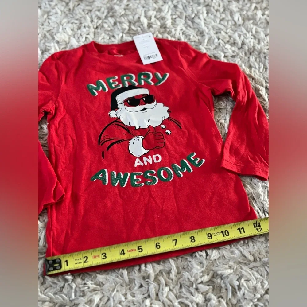 TCP New Red Santa Kids Shirt Christmas Boys Sz 4T